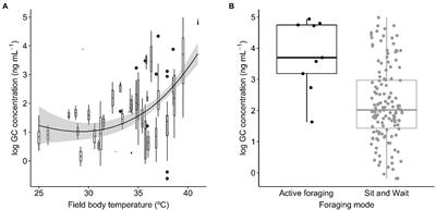 Body temperature and activity patterns modulate glucocorticoid levels across lizard species: A macrophysiological approach